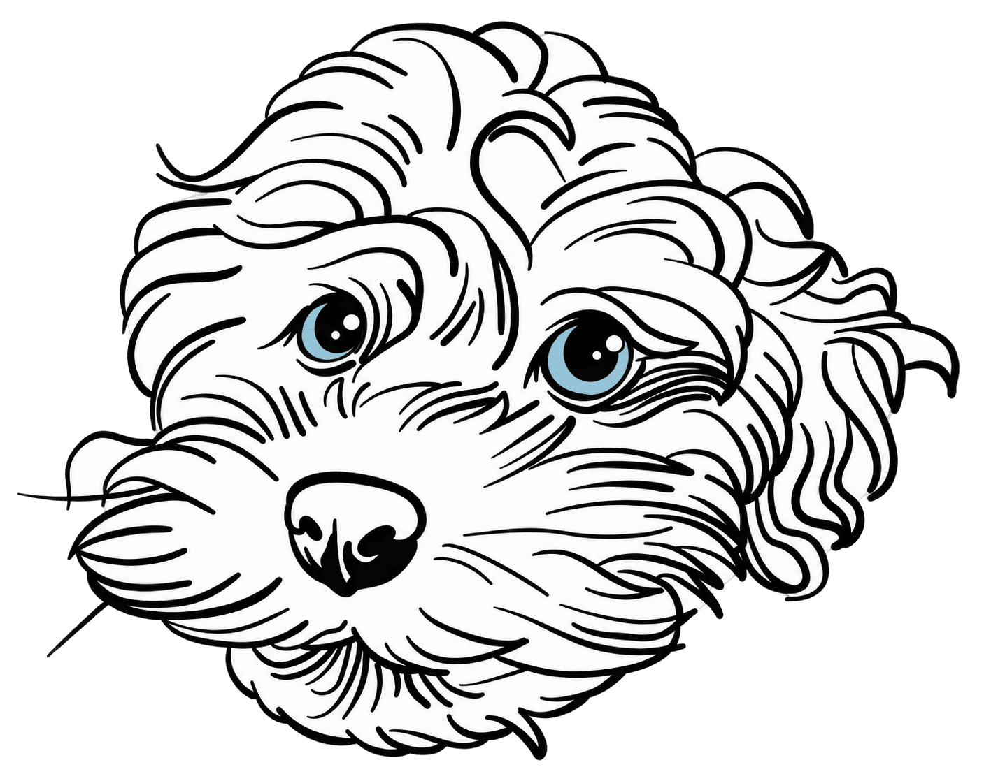 Illustrated portrait of Theo with blue eyes